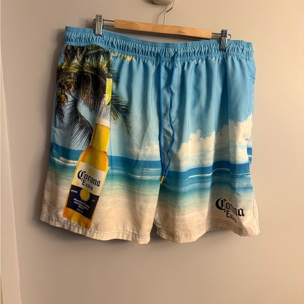 Corona Extra Tropical Beach Print Swim Trunks Men’s 3XL (48–50)